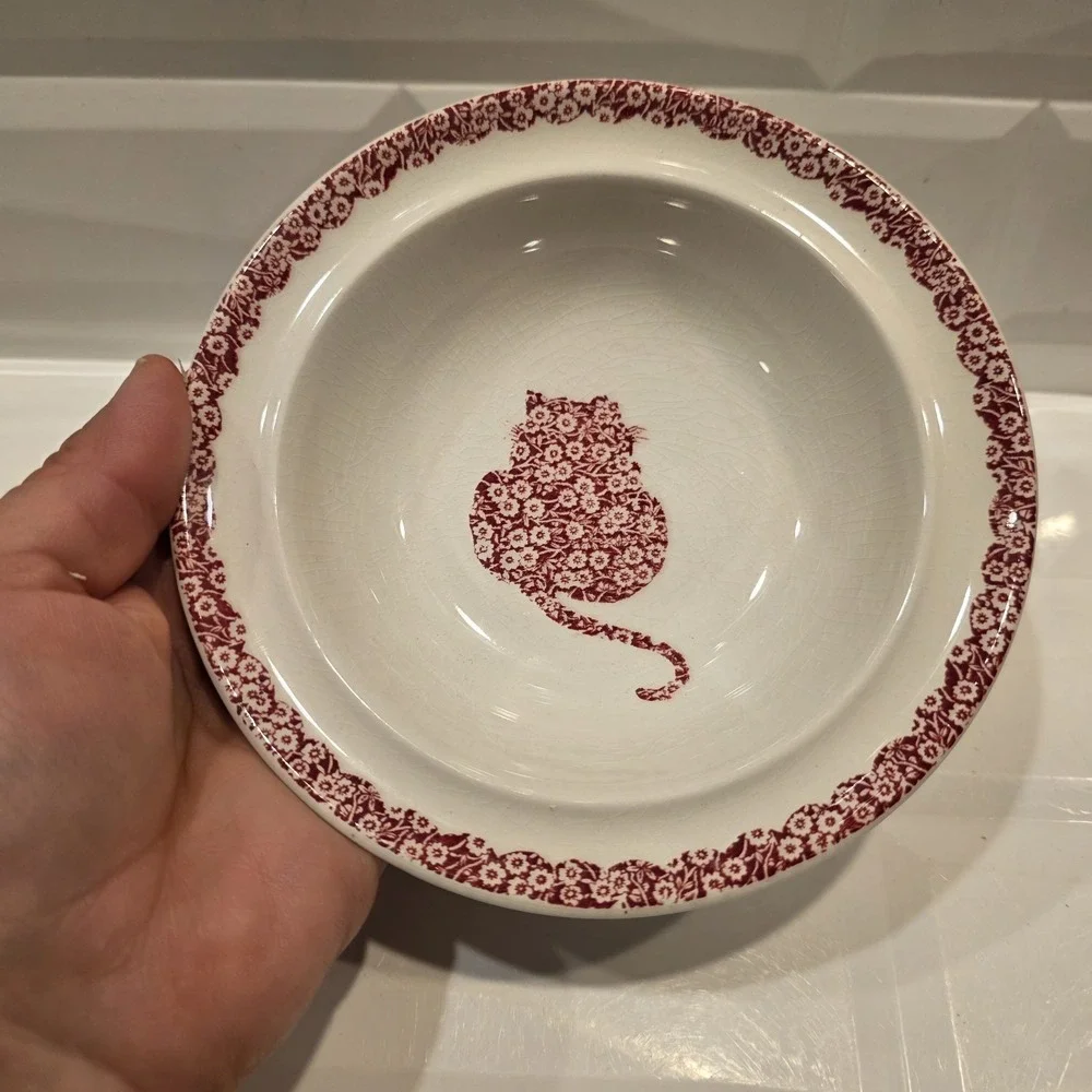 HTF  Royal Crownford Staffordshire CALICO RED CAT Child Place Setting
